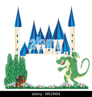 Dragon and knight fighting - frame Stock Photo