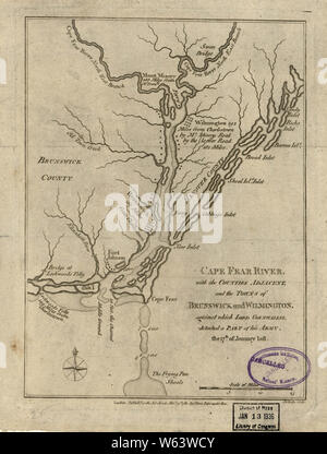 Cape Fear River, with the counties adjacent, and the towns of Brunswick ...