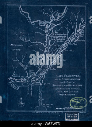 Cape Fear River, with the counties adjacent, and the towns of Brunswick ...