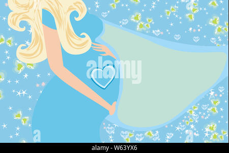 It's A boy! - pregnant woman card Stock Photo