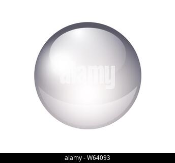 Vector shiny bubble with reflections and shine - silver crystal round shape like a sphere with space for copy. Stock Vector