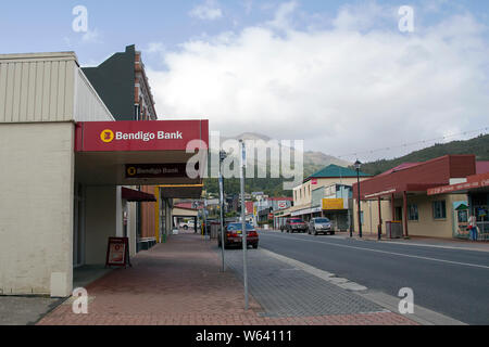 Queenstown, Tasmania: April 03, 2019: Bendigo Bank located on Orr Street - is Australia's fifth largest retail bank. Stock Photo