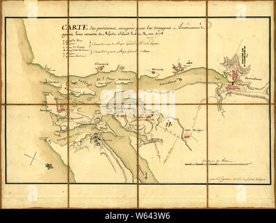 Carte Des Positions Occupees Par Les Trouppes Americaines Apres Leur Retraite De Rhode Island Le 30 Aout 1778 Stock Photo Alamy