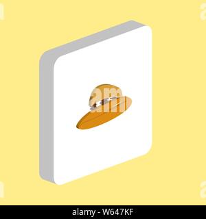 Cowboy Hat Simple vector icon. Illustration symbol design template for web mobile UI element. Perfect color isometric pictogram on 3d white square. Co Stock Vector
