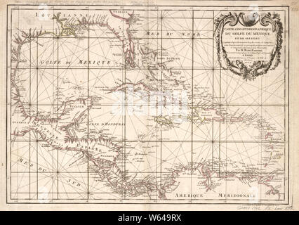 American Revolutionary War Era Maps 1750-1786 457 Carte geo hydrographique du Golfe du Mexique et de ses isles Construite d'après les mémoires le plus recens Rebuild and Repair