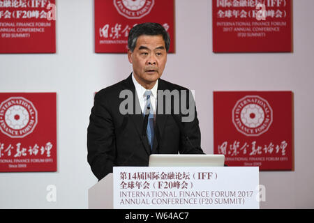 --FILE--Former Hong Kong Chief Executive Leung Chun-ying, also known as CY Leung, attends the 14th International Finance Forum Annual global conferenc Stock Photo