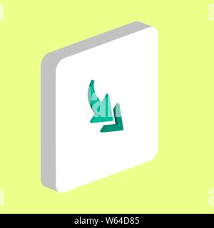Arrow Direction Simple vector icon. Illustration symbol design template for web mobile UI element. Perfect color isometric pictogram on 3d white squar Stock Vector