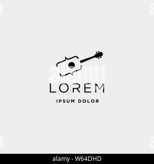 guitar code logo design vector music software symbol icon Stock Vector