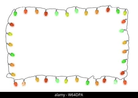 Lights garlands frame. Vector illustrayion. New Year. Stock Vector