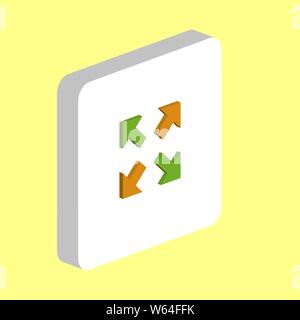 Crossing Arrows Simple vector icon. Illustration symbol design template for web mobile UI element. Perfect color isometric pictogram on 3d white squar Stock Vector