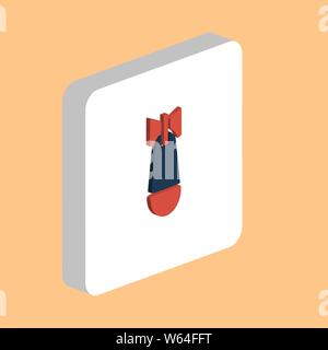 Air Bomb Simple vector icon. Illustration symbol design template for web mobile UI element. Perfect color isometric pictogram on 3d white square. Air Stock Vector