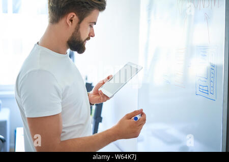 Ux designer planning website layout Stock Photo