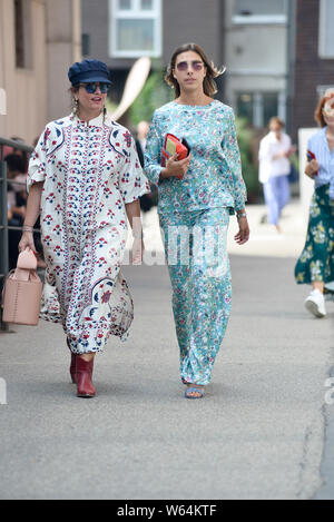 Street Snap during the Paris Fashion Week Spring/Summer 2019 in Paris, France. Stock Photo