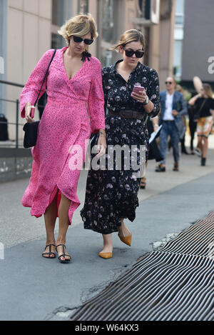 Street Snap during the Paris Fashion Week Spring/Summer 2019 in Paris, France. Stock Photo