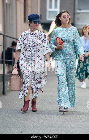 Street Snap during the Paris Fashion Week Spring/Summer 2019 in Paris, France. Stock Photo