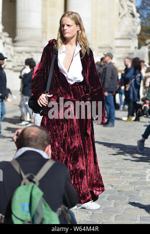 Belgian model Hanne Gaby Odiele is pictured during the Paris Fashion Week Spring/Summer 2019 in Paris, France, 25 September 2018. Stock Photo