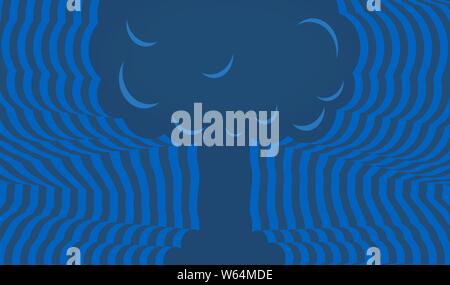 Vector illustration. Atomic bomb explossion background with copy space and geometric style. Stock Vector