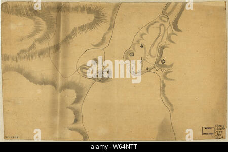 American Revolutionary War Era Maps 1750-1786 590 Map of Stony and Verplanck Points on the Hudson River as fortified by Sir Henry Clinton June 1779 Rebuild and Repair Stock Photo