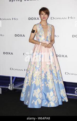 Hong Kong singer and actress Gigi Leung attends the DOXA X Dorian Ho Event in Hong Kong, China, 7 September 2018. Stock Photo