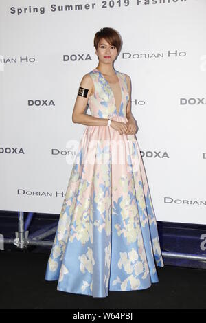 Hong Kong singer and actress Gigi Leung attends the DOXA X Dorian Ho Event in Hong Kong, China, 7 September 2018. Stock Photo