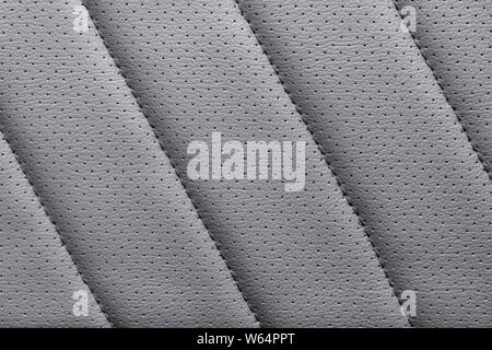 Gray diagonal stroked artificial leather close up. Large macro texture and background Stock Photo