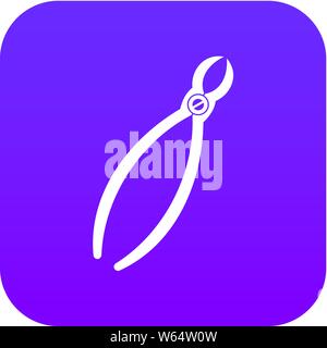 Tooth extraction instrument icon digital purple Stock Vector