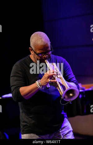 Cracow, Poland - July 17, 2019: Terence Blanchard and The E-Collective on stage in Manggha Museum of Japanese Art and Technology at the Summer Jazz Fe Stock Photo