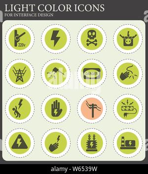 high voltage web icons for user interface design Stock Vector