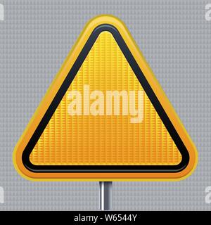 Vector illustration. Warning signal. Traffic road signal with reflective texture. Isolated. Stock Vector