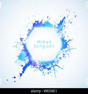 Abstract background with blue elements and drops Stock Vector