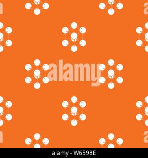 Cube molecule pattern vector orange Stock Vector