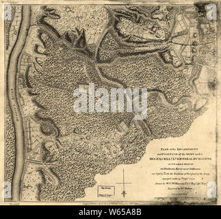 American Revolutionary War Era Maps 1750-1786 778 Plan of the encampment and position of the army under His Excelly Lt General Burgoyne at Swords House on Rebuild and Repair Stock Photo