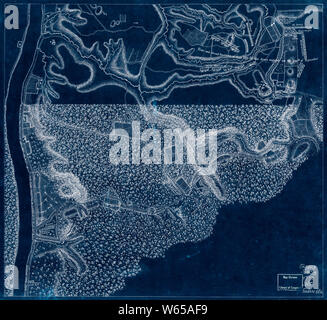 American Revolutionary War Era Maps 1750-1786 781 Plan of the encampment and position of the army under His Excelly Lt General Burgoyne at Swords House on Inverted Rebuild and Repair Stock Photo