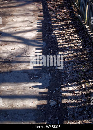 footpath along the fence in spring, Russia Stock Photo