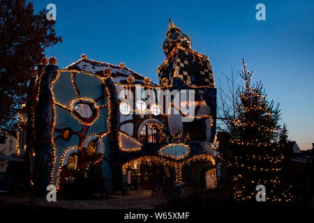 tower christmas, Turmweihnacht, Abensberg, christmas market, art house, Bavaria, Germany Stock Photo