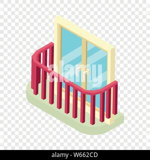 Stylish balcony icon, isometric 3d style Stock Vector