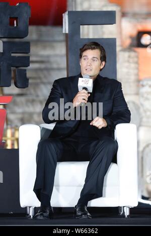 British actor Henry Cavill attends the China premiere of the movie 'Mission: Impossible ¨C Fallout' in Beijing, China, 29 August 2018. Stock Photo