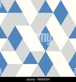Abstract blue triangles vector pattern design seamless style on white gray background. You can use for ad, poster, artwork, design seamless pattern. Stock Vector