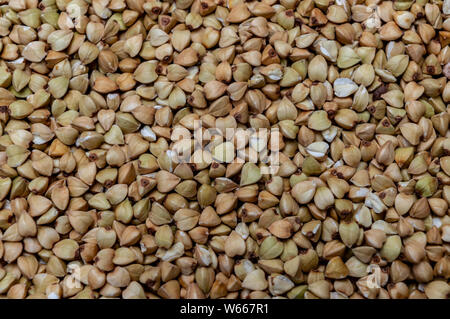 buckwheat close up texture. Healthy vegan food Stock Photo