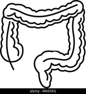 Human intestine icon. Outline human intestine vector icon for web design isolated on white background Stock Vector