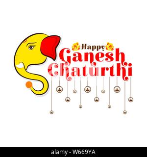 illustration of Ganesh Chaturthi festival of india banner concept design Stock Vector