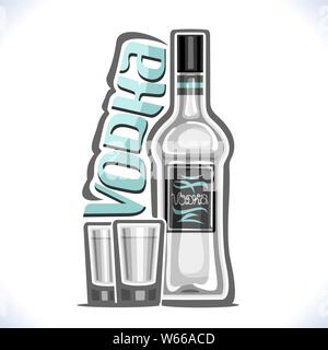 Vector illustration of alcohol drink Vodka Stock Vector