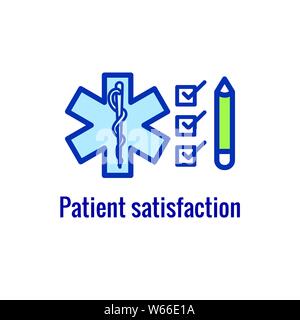 Patient Satisfaction Icon - patient experience imagery and rating idea Stock Vector