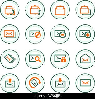 Mail easy color vector icons for user interface design Stock Vector