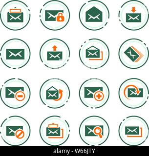 Mail easy color vector icons for user interface design Stock Vector