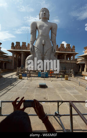 Gomateshwara Bahubali Shravanbelgola, Karnataka, India. Stock Photo