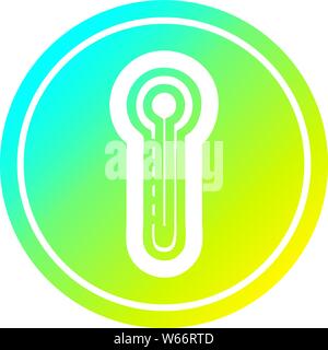 glass thermometer circular icon with cool gradient finish Stock Vector ...