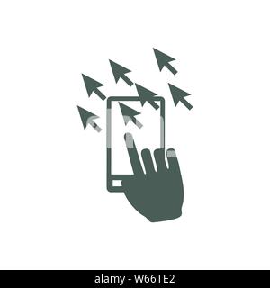Website clicks icon ; pointer icon - unscrupulously acquiring website clicks Stock Vector