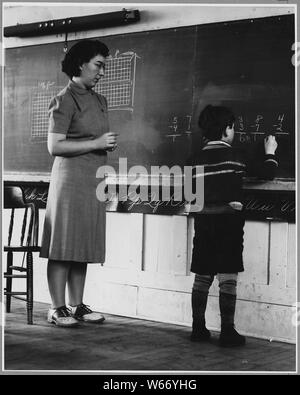 Landaff, Grafton County, New Hampshire. The Blue School teacher is a Massachusetts girl, new this ye . . .; Scope and content:  Full caption reads as follows: Landaff, Grafton County, New Hampshire. The Blue School teacher is a Massachusetts girl, new this year. She boards with the Chandlers for $7.50 a week, receives a salary of $800.00. Most of Landaff teachers don't stay on since if they are well-qualified, they can get better paying jobs elsewhere. Stock Photo