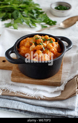 Indian chana masala or chickpea curry close up Stock Photo